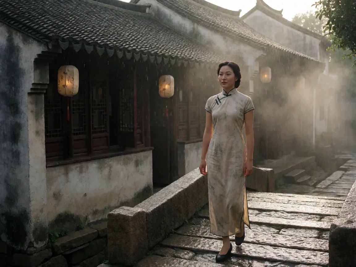 新乱世佳人何凤娇结局，石桥上的戏装背影