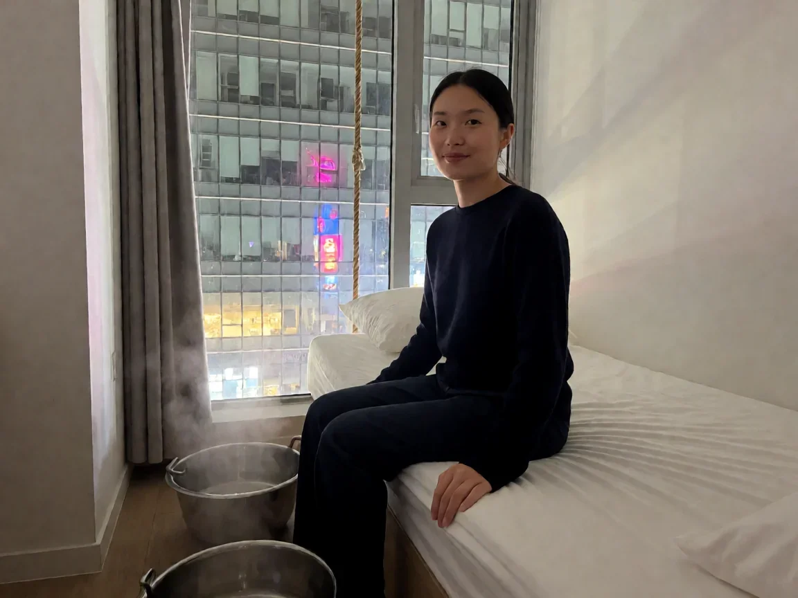 电影苹果剧情 底层女性在都市夹缝里的生存镜像 - 第 1 张图片 电影苹果剧情,出租屋泡脚盆夜景剪影