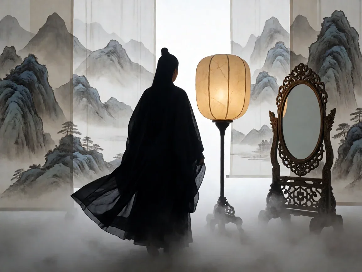电影《影》剧情介绍,水墨与替身交织的权谋阴影 - 第 1 张图片 电影《影》剧情介绍,宫灯前的替身剪影