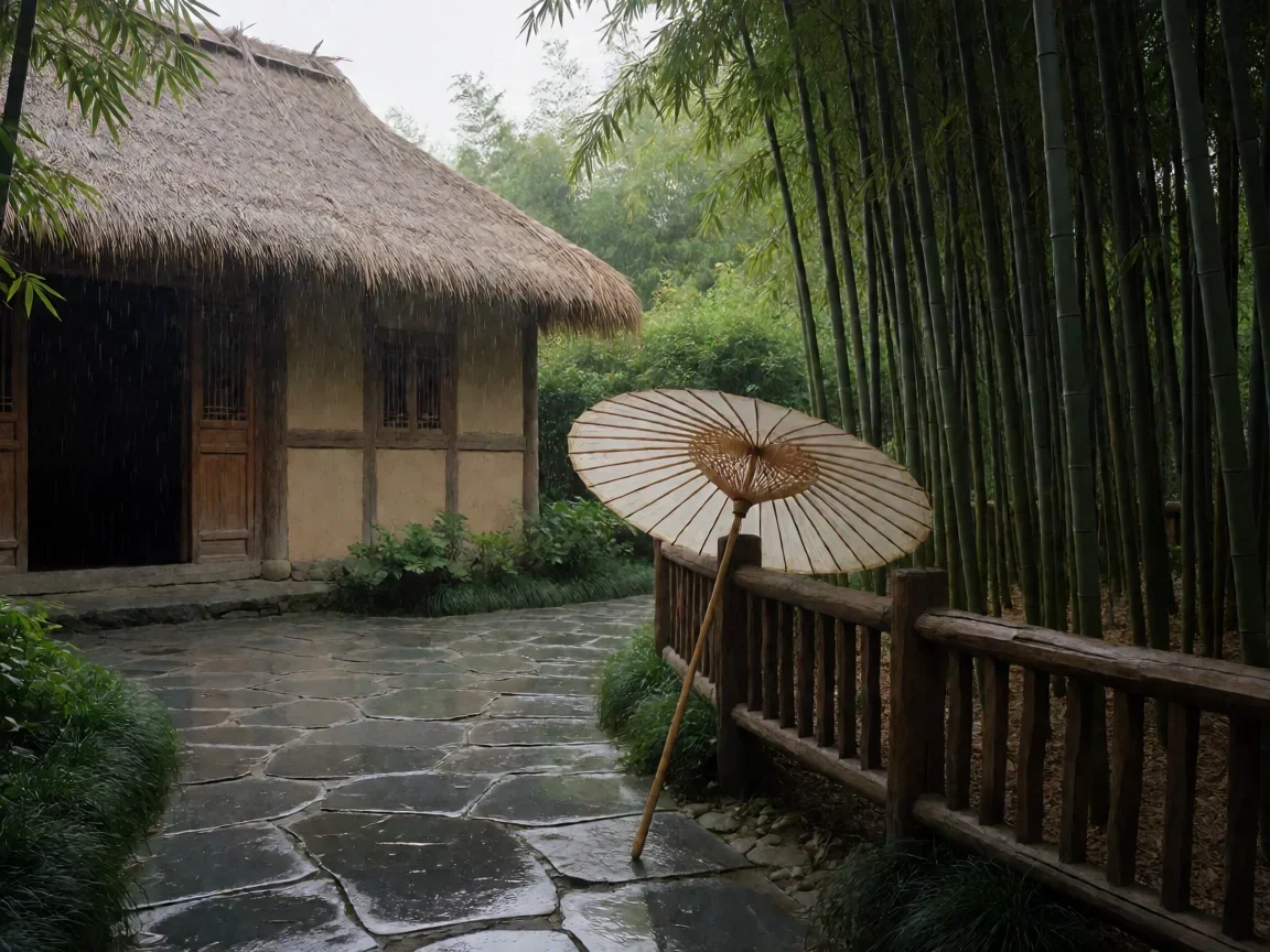 好雨时节电影(成都雨季)一场重逢背后的错位爱情 - 第 2 张图片 好雨时节电影,杜甫草堂回廊躲雨