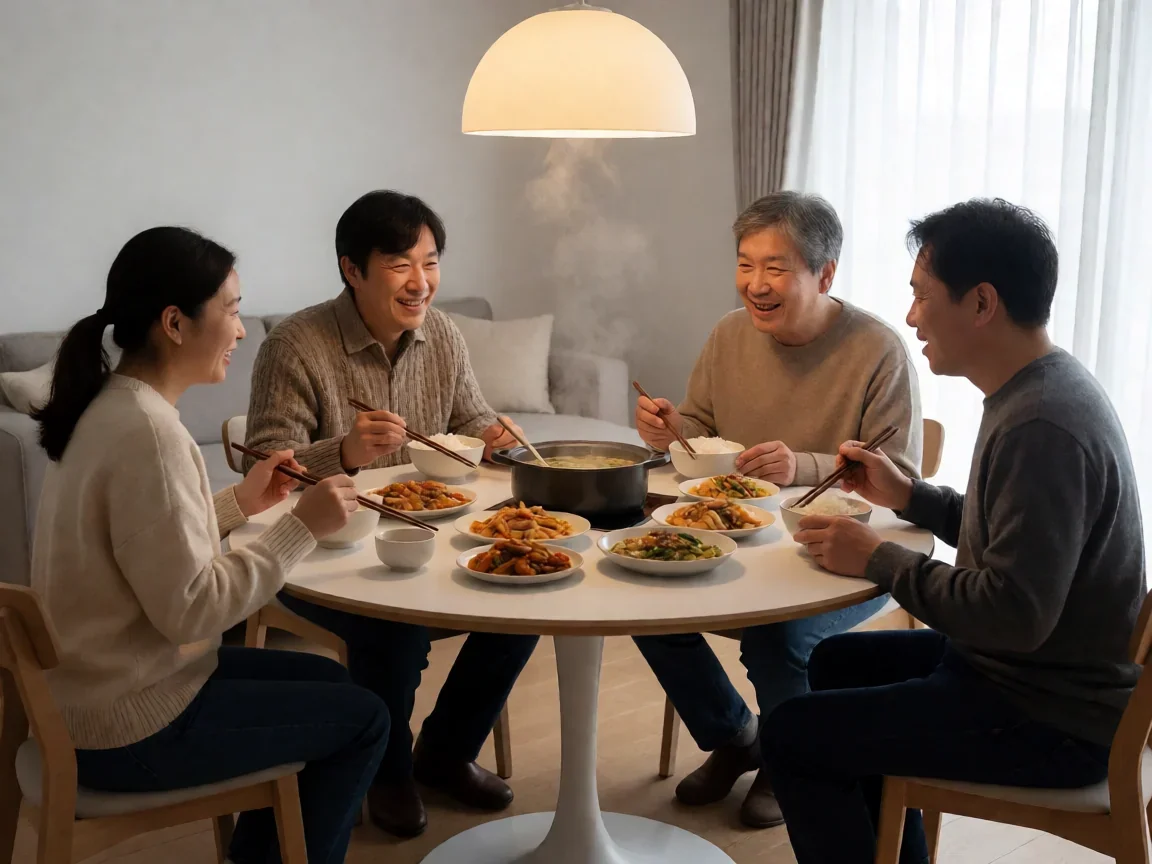 我的三个姐姐电视连续剧剧情介绍,从四姐弟家常到亲情和解 - 第 3 张图片 我的三个姐姐电视连续剧剧情介绍团圆饭桌
