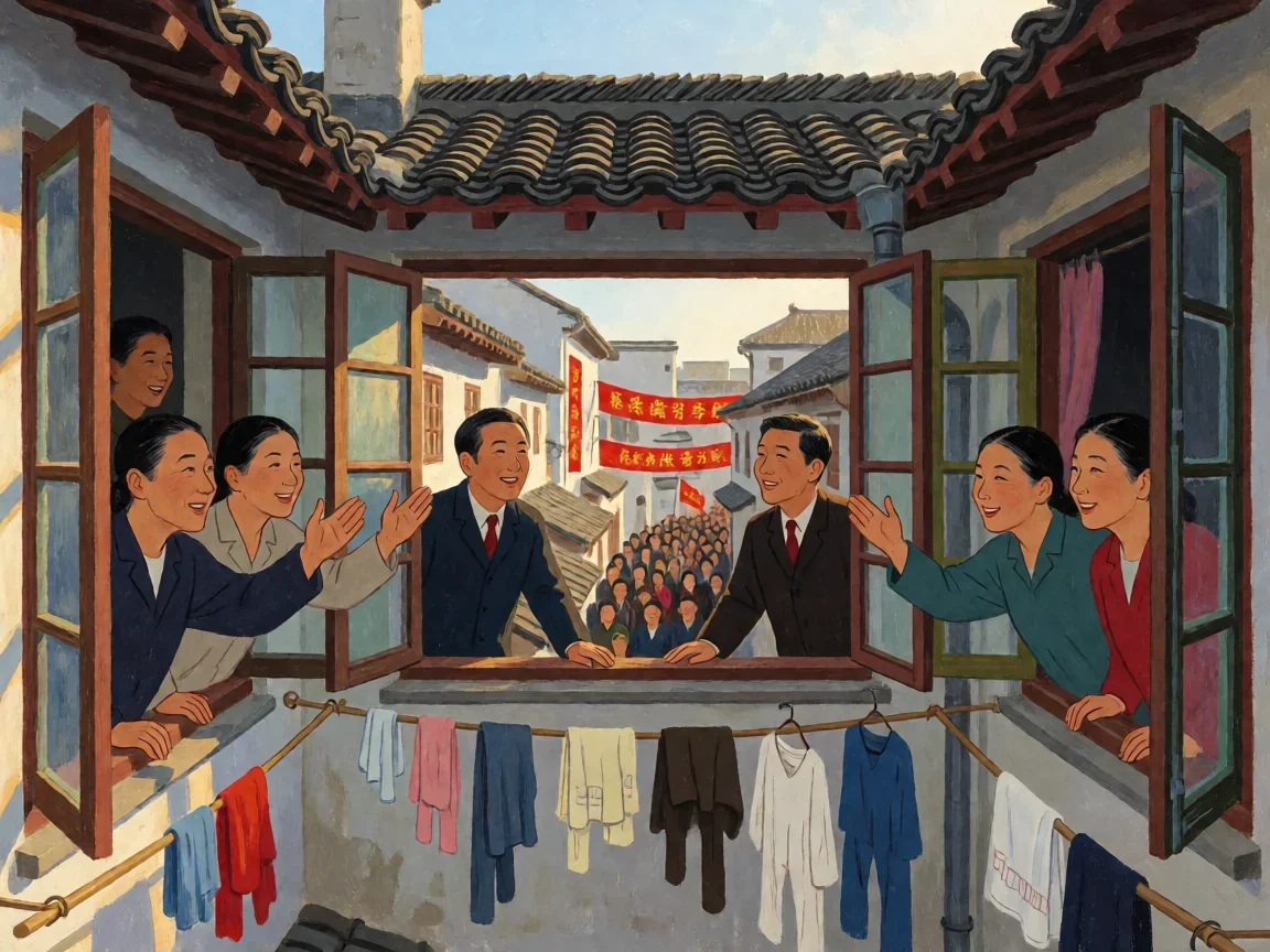 电影乌鸦与麻雀剧情介绍,从弄堂群居到迎解放的众生相 - 第 3 张图片 电影乌鸦与麻雀剧情介绍,清晨开窗剪影