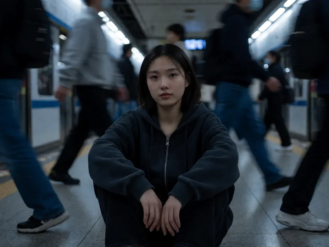 我在北京挺好的37集电视剧，深夜地铁站独自落泪的场景
