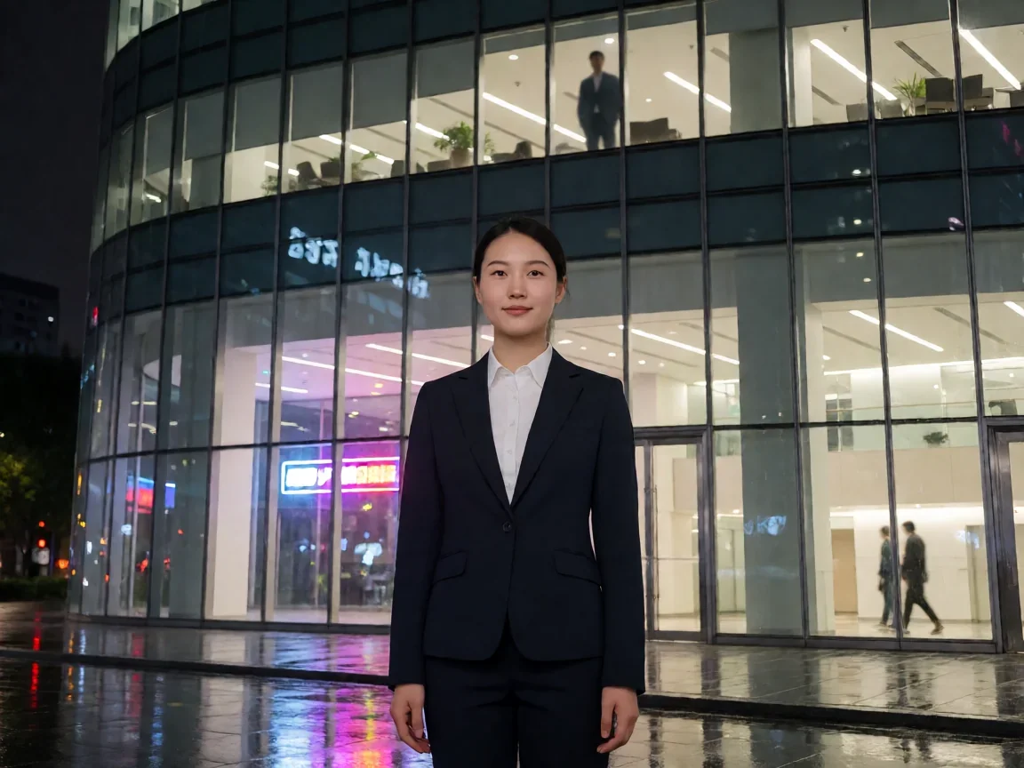 不完美受害人演员表介绍 多面视角下的真相与选择 - 第 1 张图片 不完美受害人演员表介绍 - 雨夜写字楼前的女性剪影