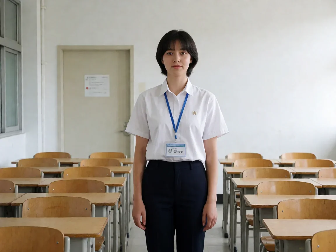 夏洛特动漫女主，空荡教室里伫立的剪影