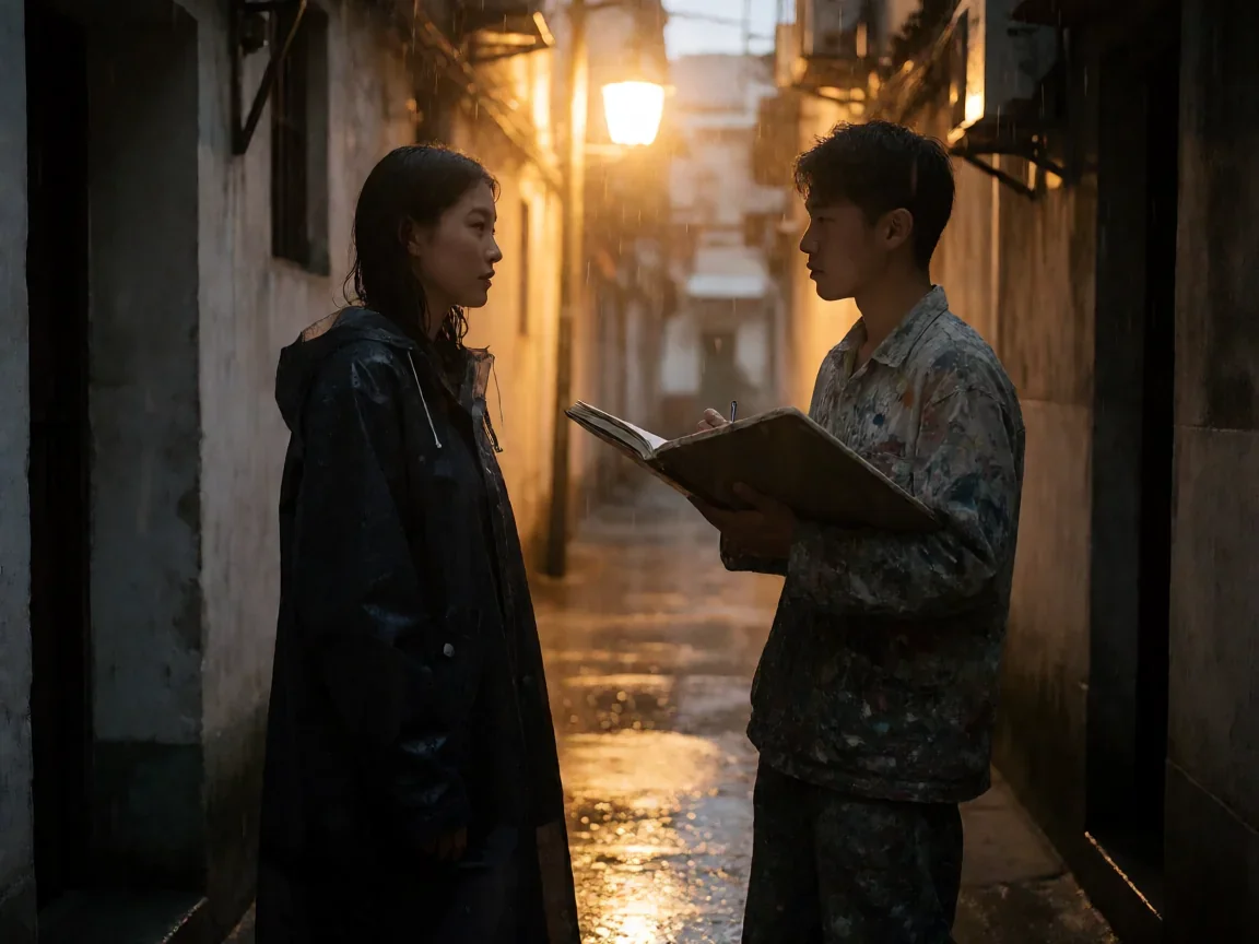 转角遇到爱结局 秦朗、俞心蕾与彩虹下的爱情约定 - 第 1 张图片 转角遇到爱结局中俞心蕾与秦朗雨巷初遇剪影
