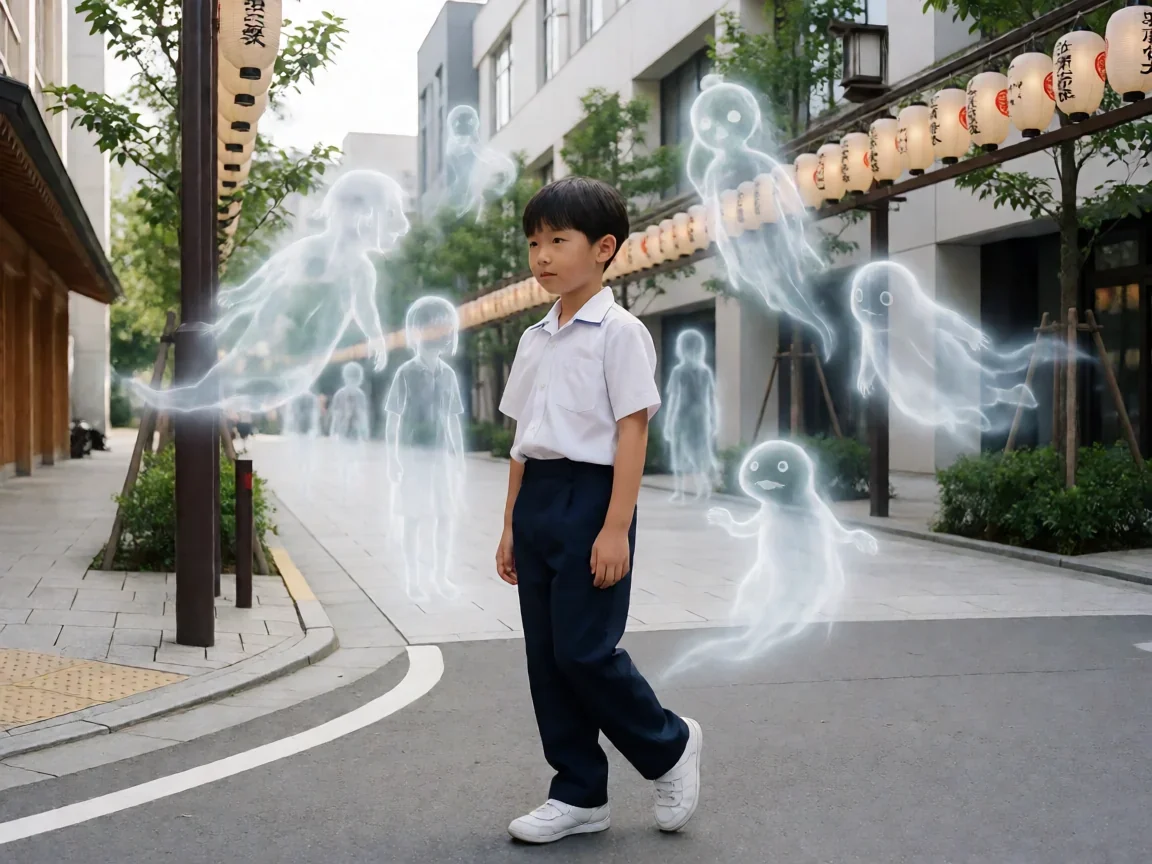 无彩限的怪异世界动漫 晴彦与舞学姐的除灵日常如何收场? - 第 1 张图片 无彩限的怪异世界动漫中晴彦初遇幻影的街景