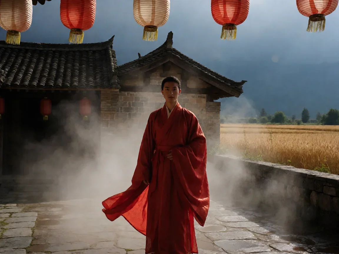 白鹿原电影(关中往事)白嘉轩与田小娥两代人的命运纠葛 - 第 1 张图片 白鹿原电影,祠堂前的族长剪影