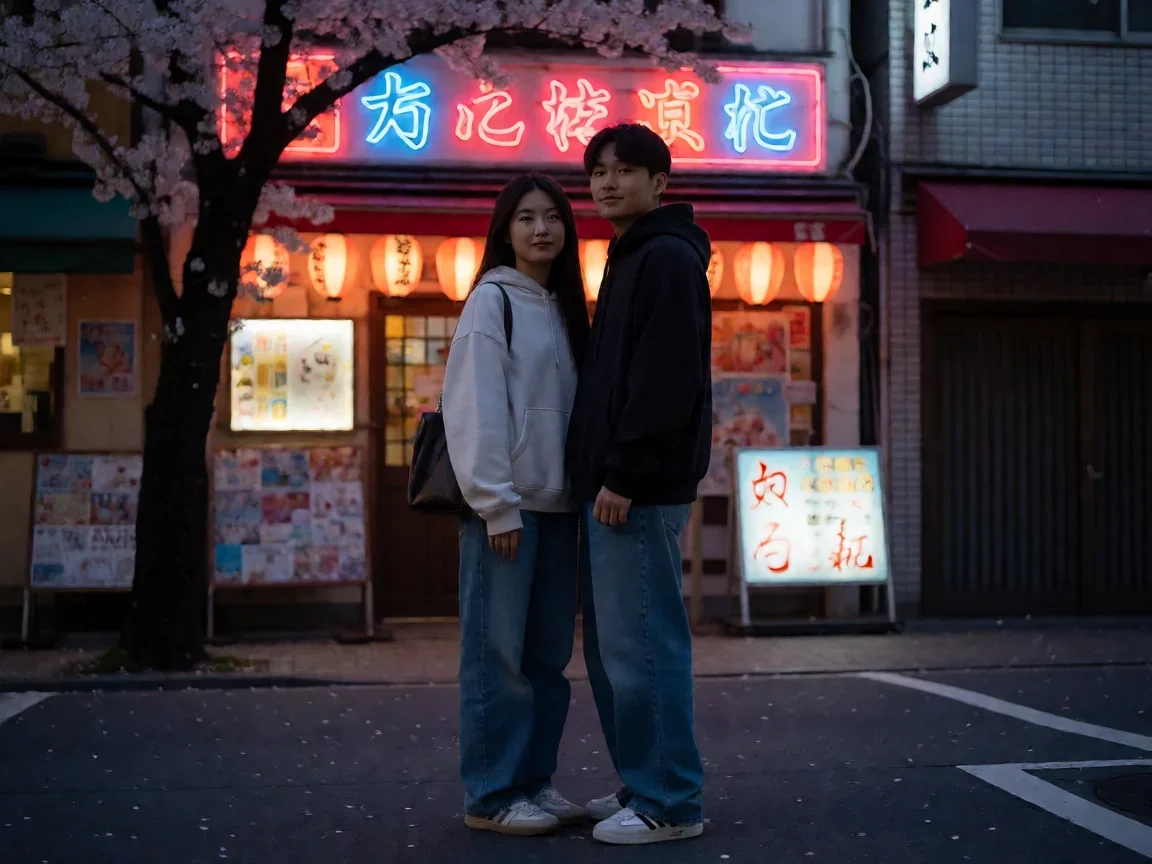 天使之恋日本电影结局 理央与光辉的相遇为何改变了她的一生? - 第 1 张图片 天使之恋日本电影结局,夜街霓虹下两人身影