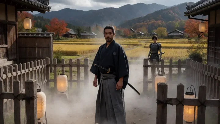 七武士动画里勘兵卫、菊千代与胜四郎的守护之战