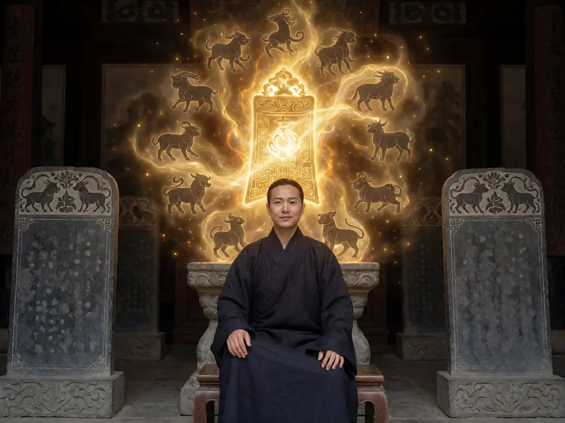 成龙冒险记动画(十二符咒)黑手帮与圣主的争夺战 - 第 1 张图片 成龙冒险记动画,十二符咒在古老庭院中发光