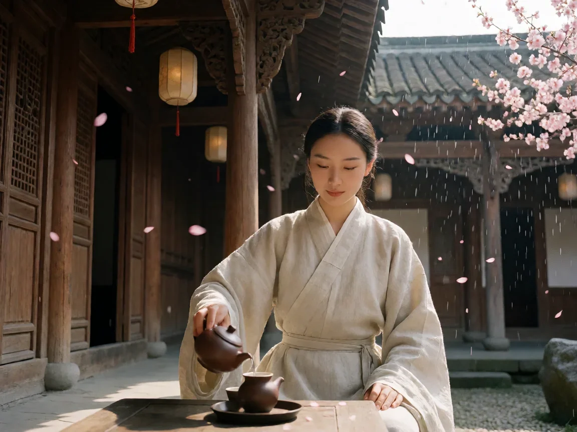 三生三世十里桃花电影,白浅与夜华的三世纠葛 - 第 1 张图片 三生三世十里桃花电影,凡间小院煮茶剪影