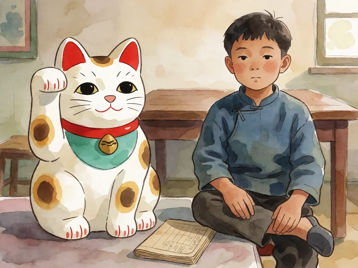 夏目友人帐动漫，招财猫与少年