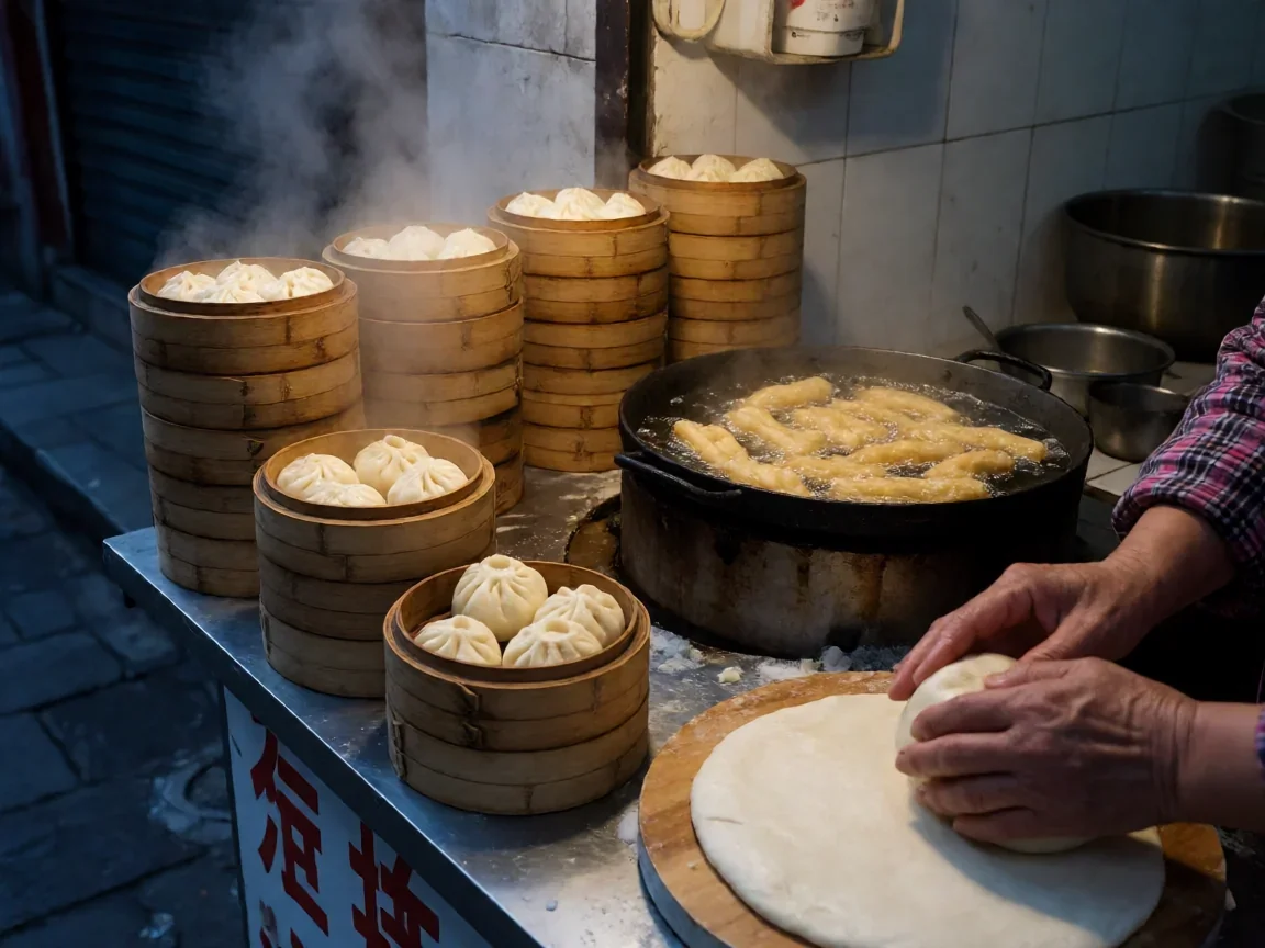 早餐中国纪录片里五分钟一集的烟火气为何让人上头? - 第 1 张图片 早餐中国纪录片,清晨街口蒸笼与油锅