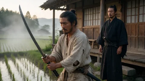 最后的武士 电影里胜元与阿尔格伦的武士道对望