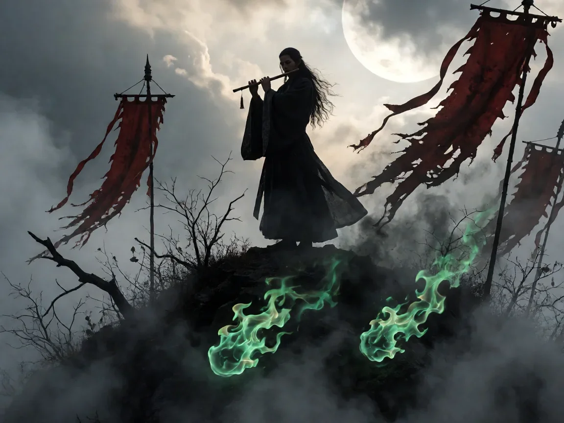 魔道祖师完结篇动漫乱葬岗吹笛剪影