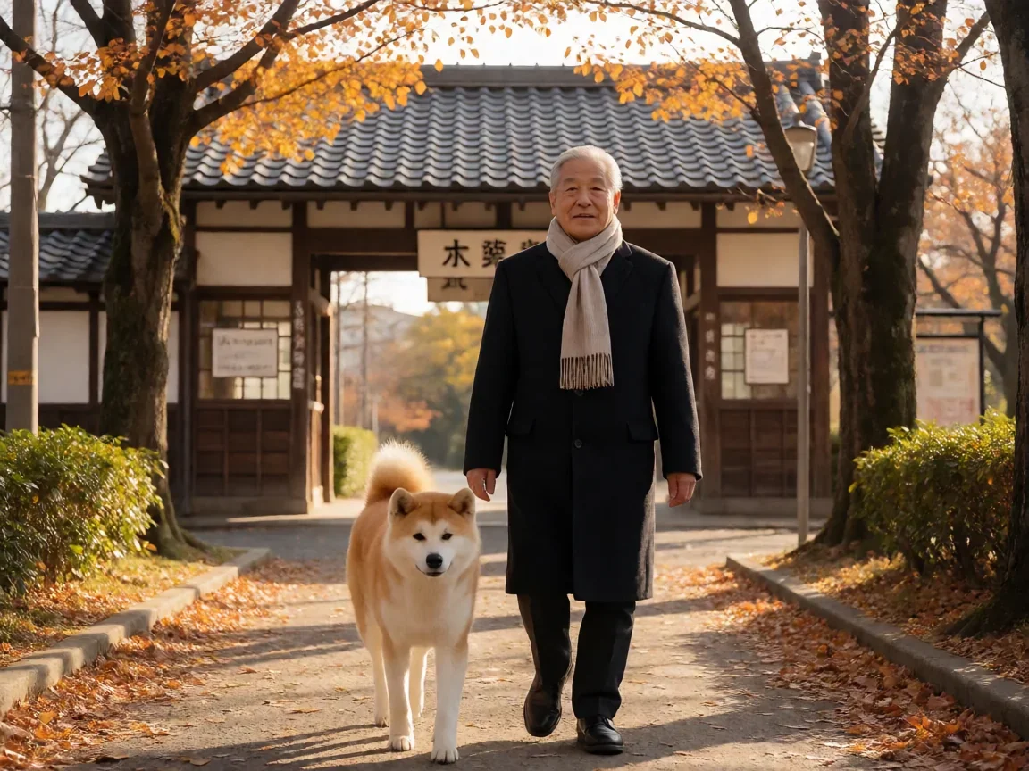 忠犬八公的故事 电影 十年守望为何让人泪目? - 第 2 张图片 忠犬八公的故事 电影,教授与爱犬漫步秋日街道
