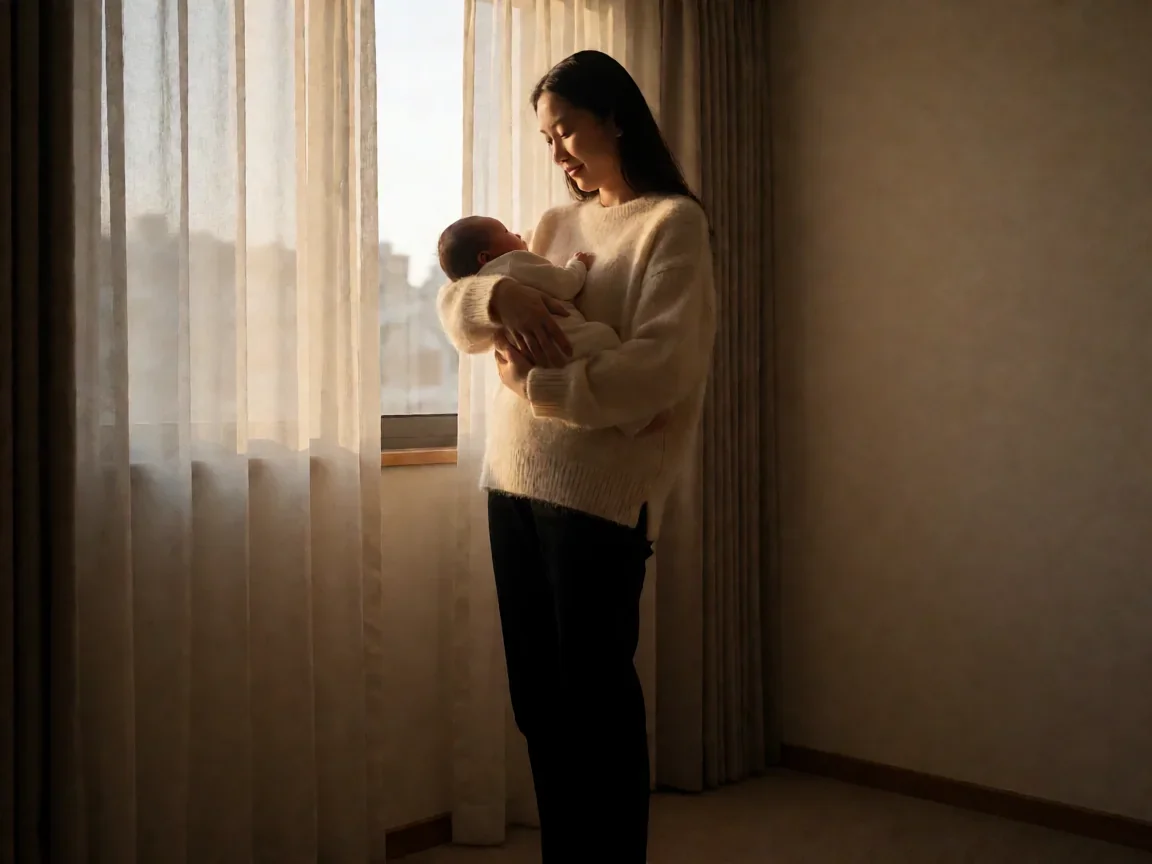 二胎时代综艺，母亲怀抱婴儿温柔剪影