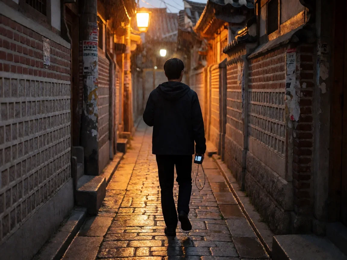 看见恶魔 电影(复仇)中不断升级的人性拉锯 - 第 2 张图片 看见恶魔 电影,雨夜街巷中的对峙背影