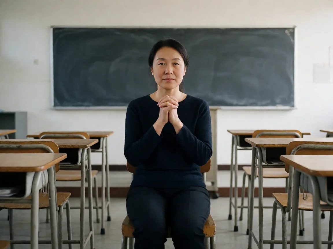 央视纪录片镜子(三个家庭)父母与辍学孩子的对视 - 第 2 张图片 央视纪录片镜子,母亲独坐教室沉思的画面