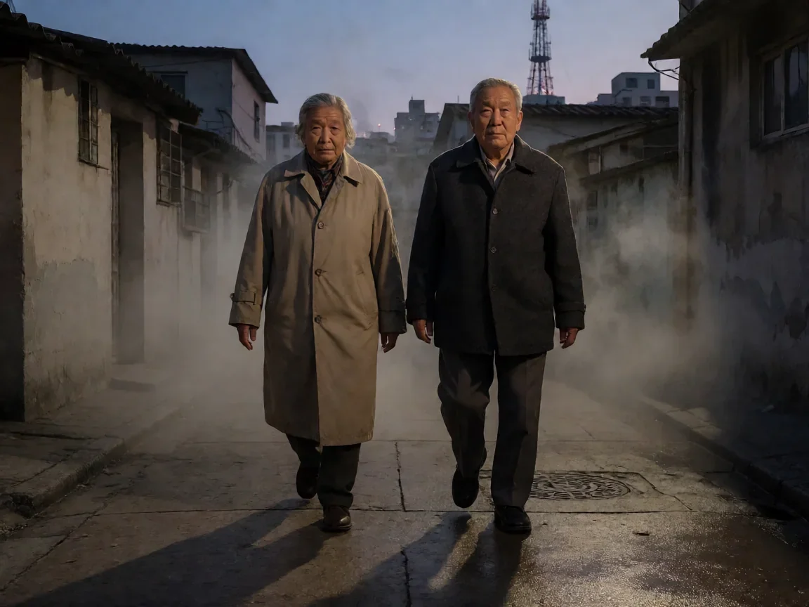 杀出个黄昏电影简介(三个老人)一场迟来的自我救赎 - 第 2 张图片 杀出个黄昏,雨夜巷中两背影