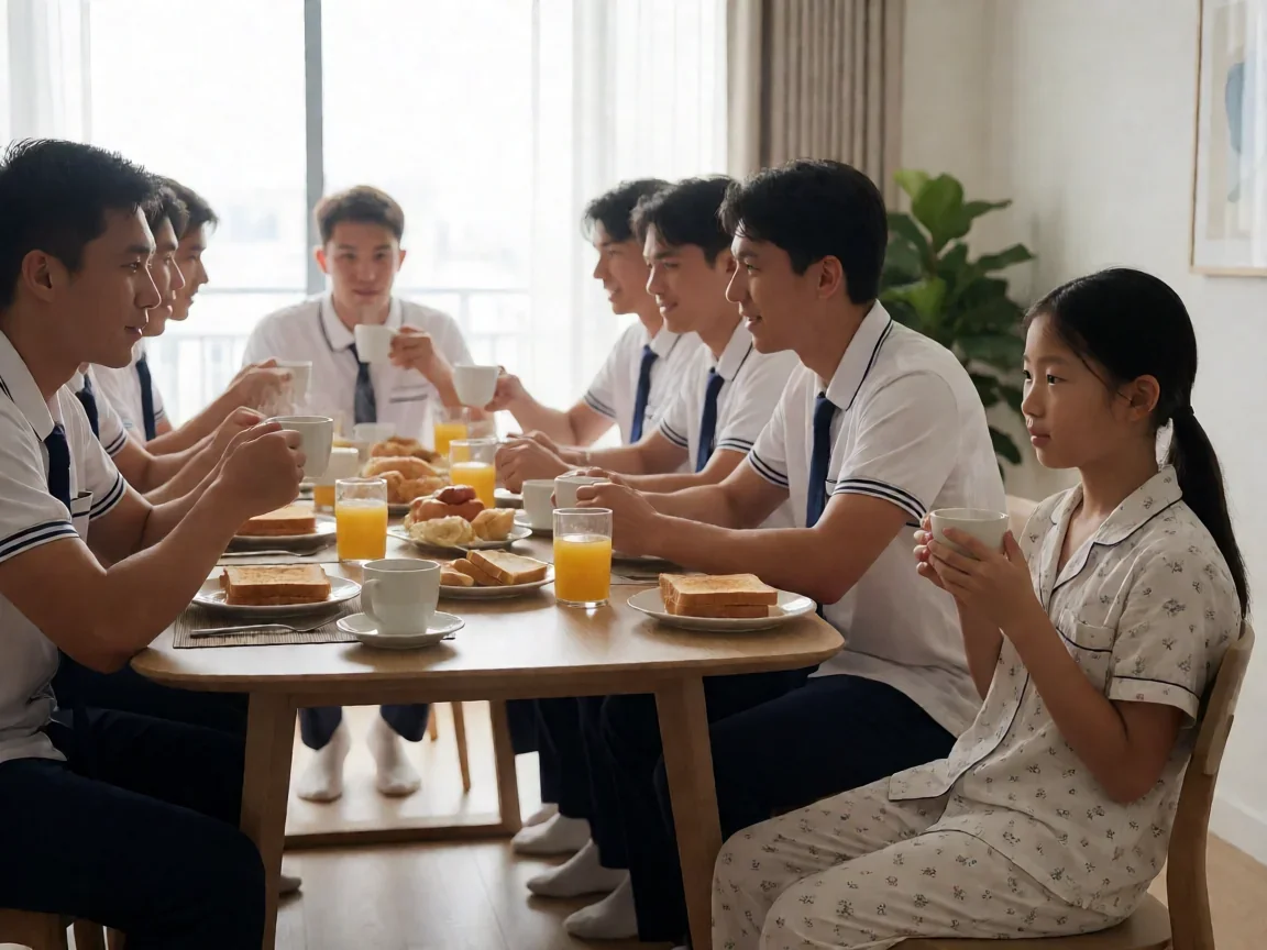 兄弟战争 动漫里十三位兄弟的性格、职业与相处日常 - 第 2 张图片 兄弟战争 动漫,早餐桌前的喧闹