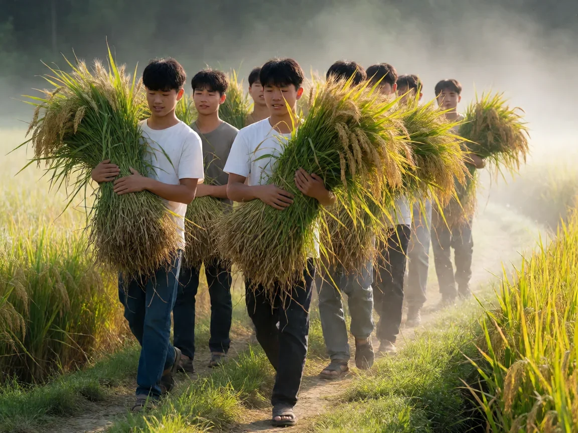 种地吧综艺(十个勤天)少年们在一百九十天里的收成账 - 第 2 张图片 种地吧综艺,麦稻抢收的清晨