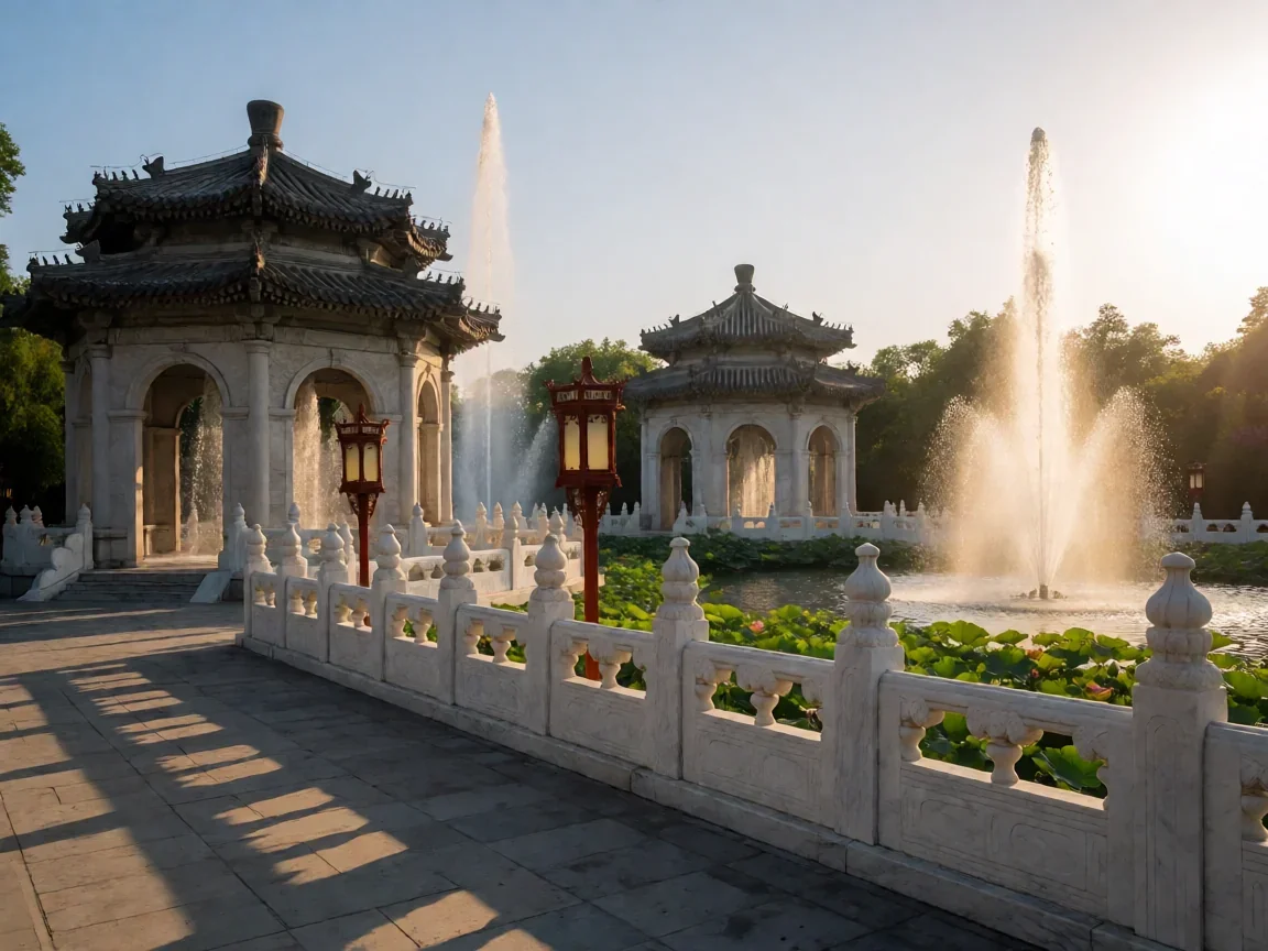 圆明园电影，大水法喷泉复原画面