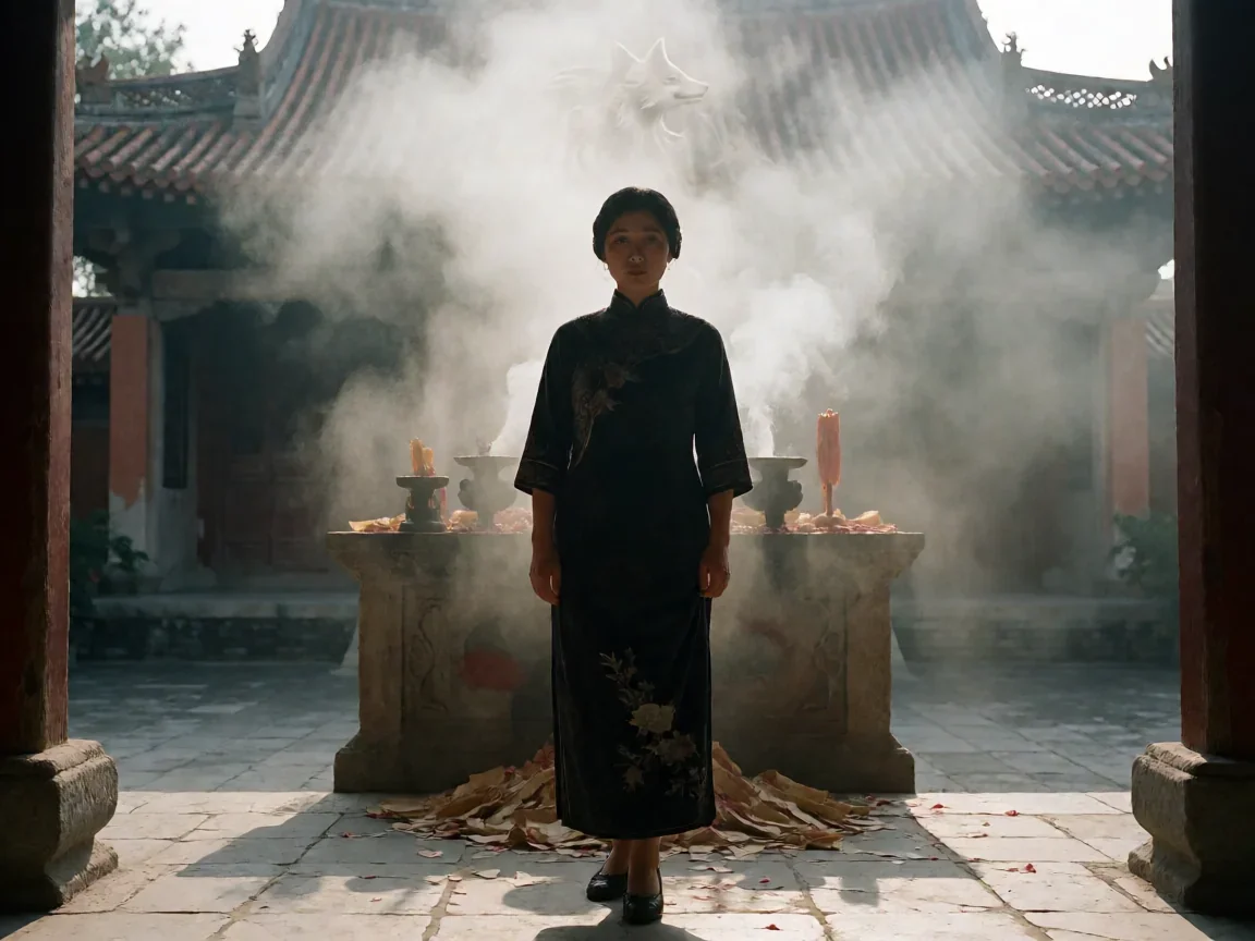 山村狐妻结局(表面圆满)实则藏着更深的因果报应 - 第 3 张图片 山村狐妻结局,青衣与狐影的宿命画面
