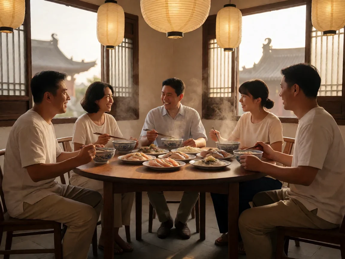 央视纪录片寻味顺德与岭南饮食文化之间藏着怎样的传承? - 第 3 张图片 央视纪录片寻味顺德,顺德人家围桌共享粥底火锅的温馨时刻