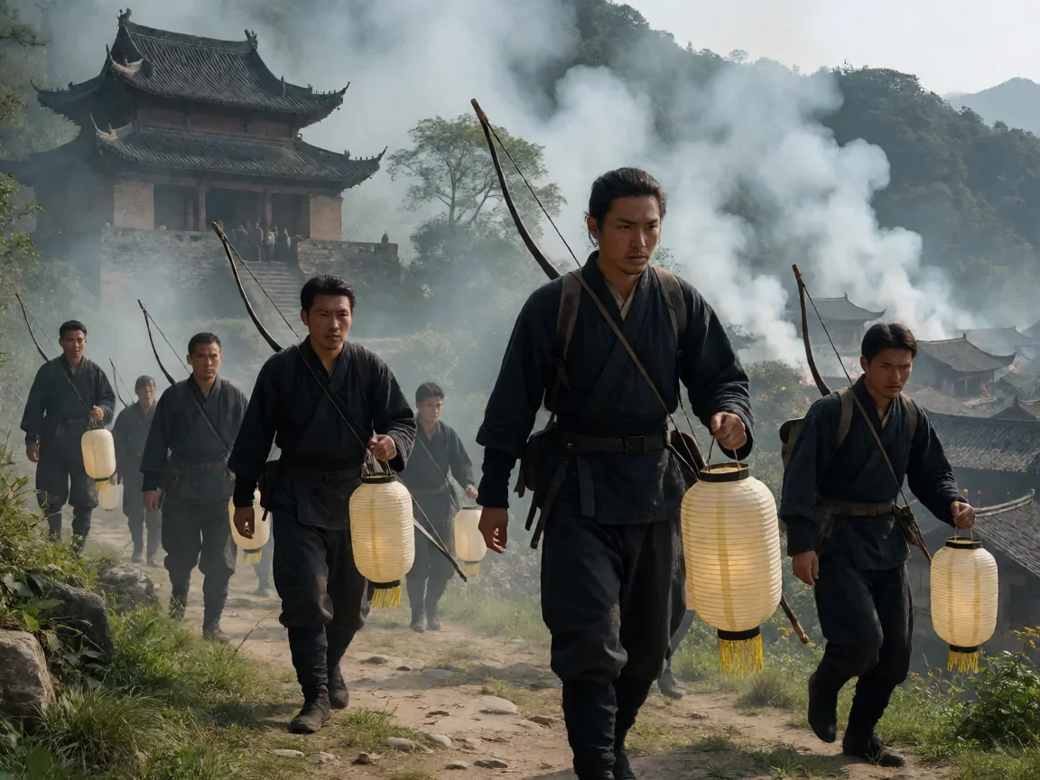 电视剧箭在弦上，抗日同盟军穿行于热河山道，祖传神箭伴随战士前行