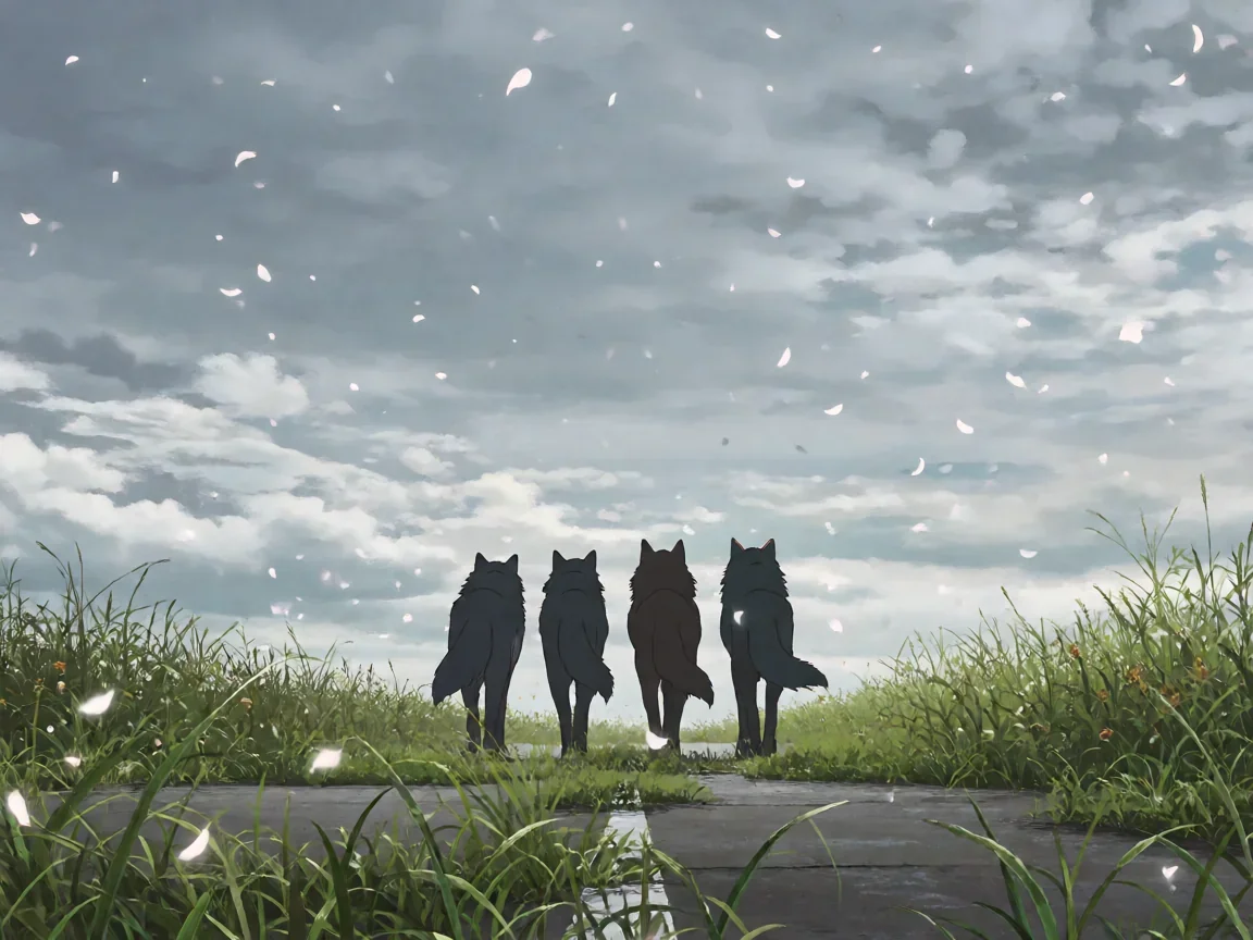 狼雨动画,四个野狼伙伴奔向乐园的末世之旅 - 第 3 张图片 狼雨动画,四匹狼奔向远方的剪影