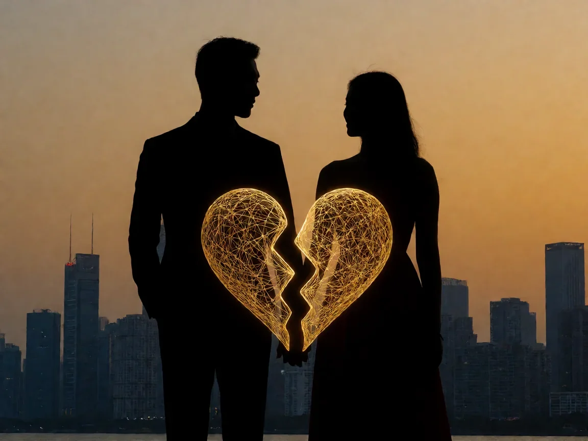 婚姻保卫战主持人，夫妻剪影与丝线意象