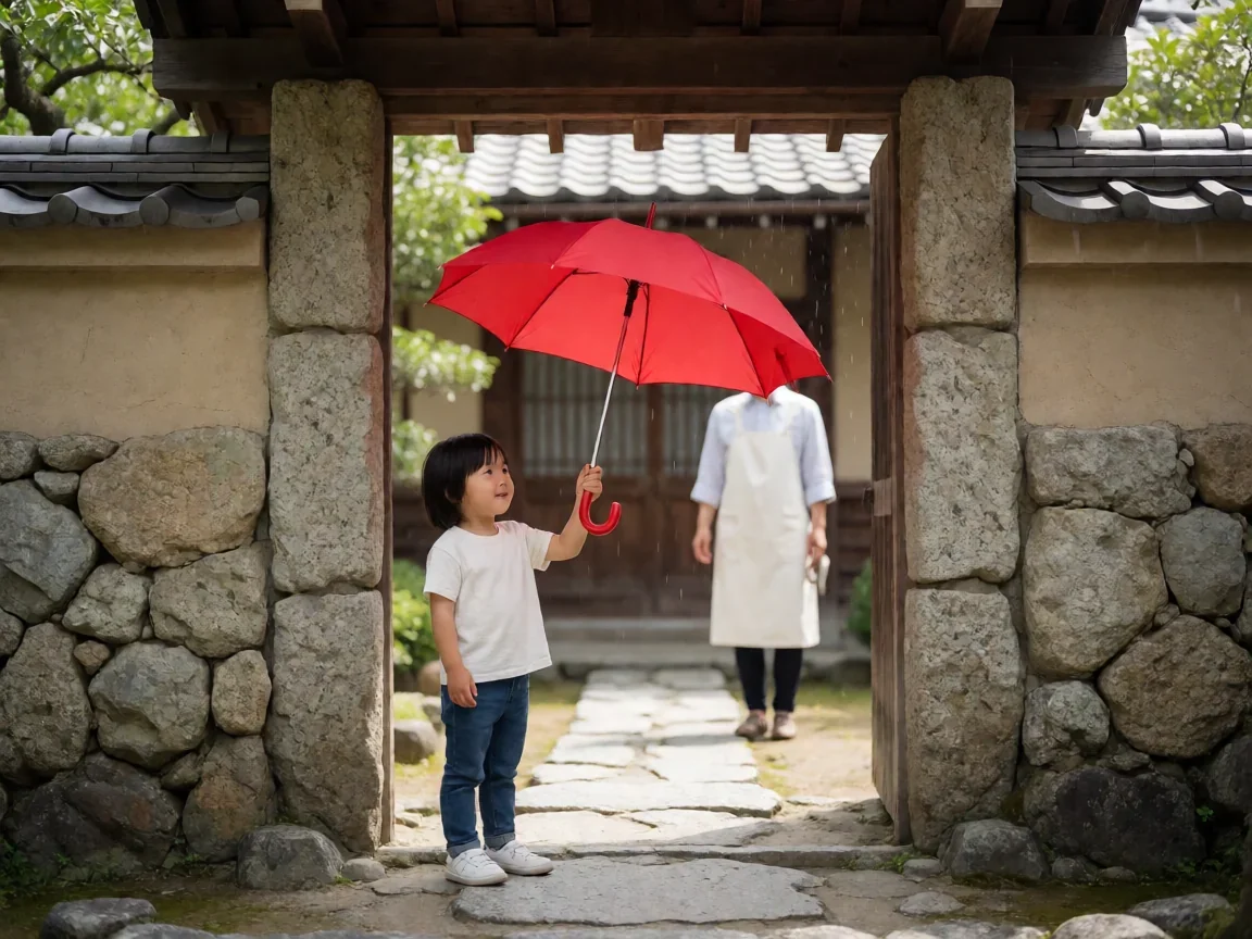 家政妇三田演员表里阿须田家四兄妹与那位不笑的保姆 - 第 3 张图片 家政妇三田演员表,雨伞下幼女走近