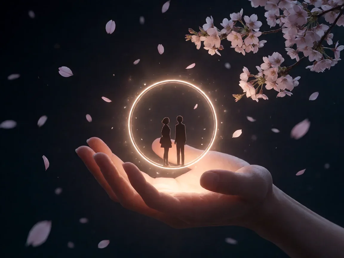 境界的彼方剧场版(未来篇)栗山未来与秋人的宿命轮回 - 第 3 张图片 境界的彼方剧场版,戒指光芒里的双人剪影